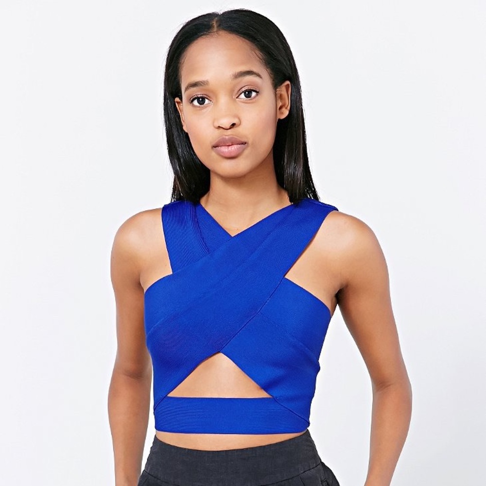 SILENCE & NOISE Bandage Royal Blue Crop Top